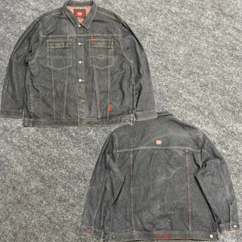 Vintage Y2K Ecko Unlimited Blue Casual Denim Jacket Size XXL